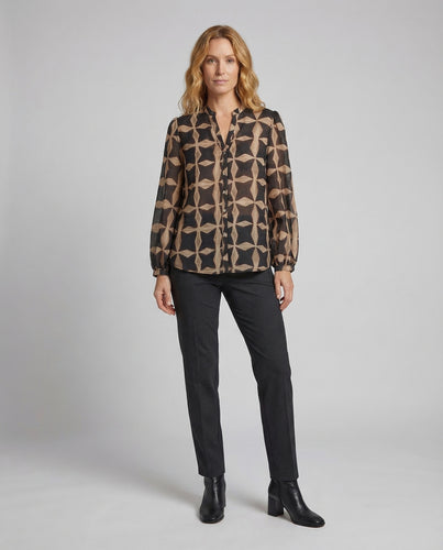 Damen Chiffonähnliche Bluse Geometrischer Print