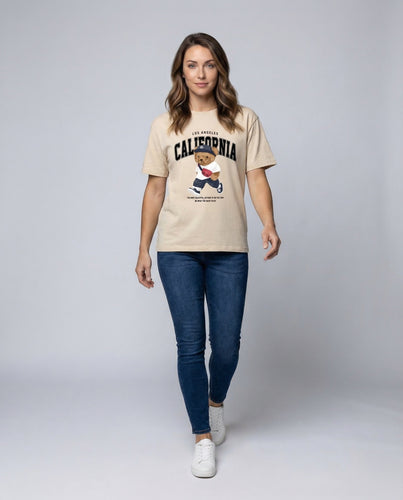 Damen Oversize-T-Shirt Teddy-Grafik