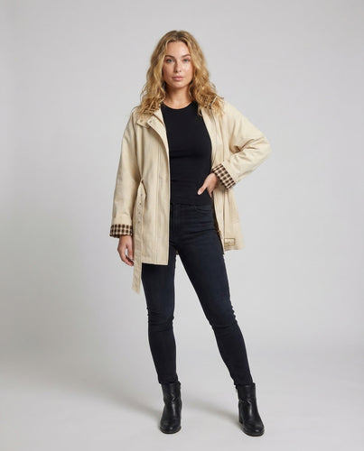 Damen Taillierter Kurzmantel Taillengürtel