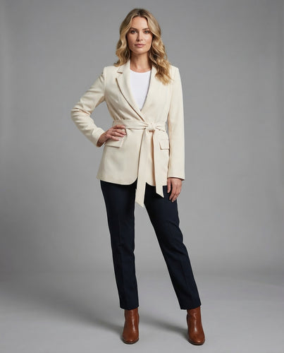 Damen Taillierter Longblazer Reverskragen
