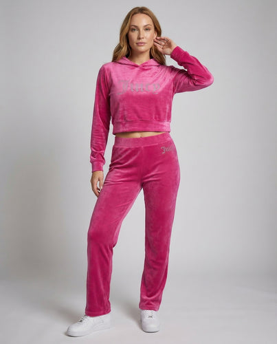 Damen Velours-Joggingset Kapuzenjacke