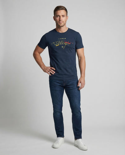 Herren Grafik-T-Shirt VU-Meter-Print