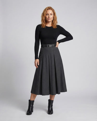 Damen Asymmetrischer Wollrock Hoher Bund