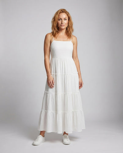 Damen Stufiges Trägerkleid Geripptes Oberteil