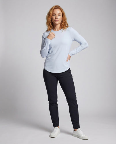 Damen Legeres Longsleeve Rundhalsausschnitt
