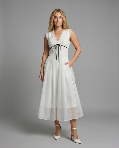 Damen Midikleid Retro-Stil Tüllrock