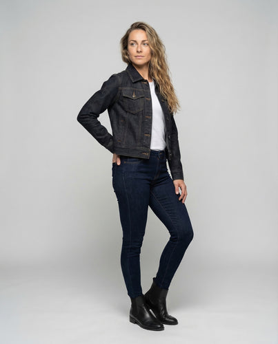 Damen Taillierte Truckerjacke Zierstepp