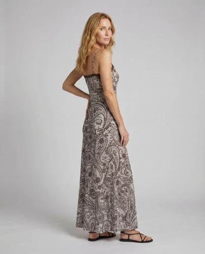 Damen Paisley-Trägerkleid Miederform