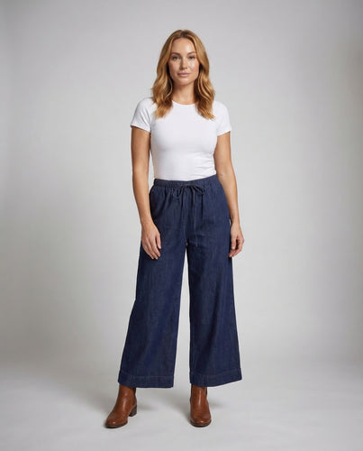 Damen Palazzo-Jeans Hoher Taillenbund