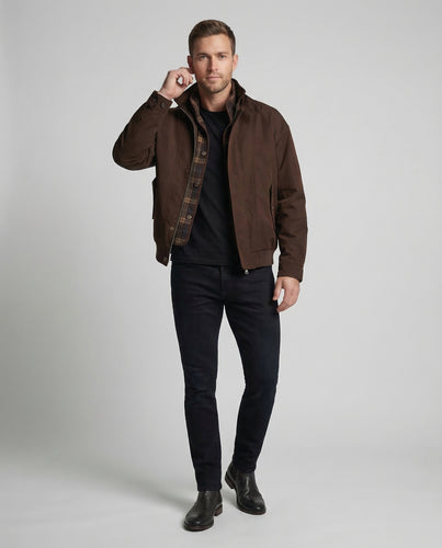 Herren Utility-Bomberjacke Kragenriegel