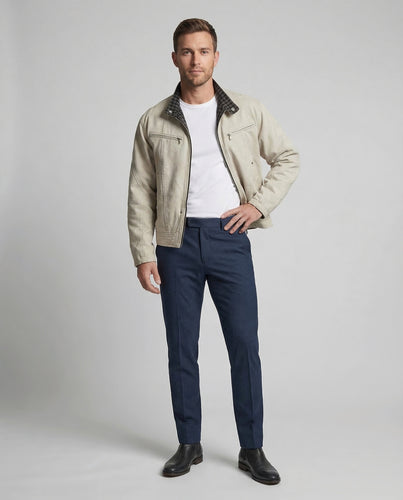 Herren Canvas-Feldjacke Kariertes Futter