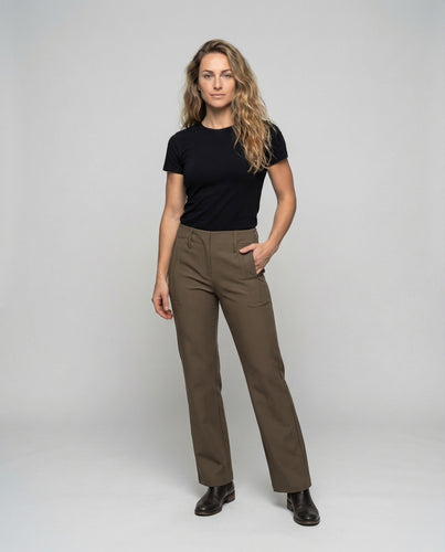 Damen Hochbund-Hose Tailored-Flare