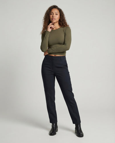 Damen Stretchjersey-Kurzshirt Lange Ärmel