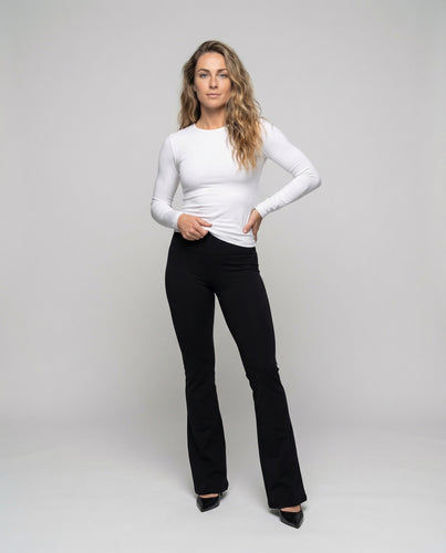 Damen Ausgestellte Stretchhose Schlag