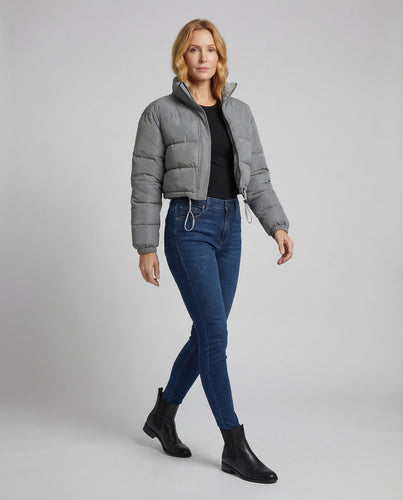 Damen Gesteppte Wattierjacke Hoher Stehkragen