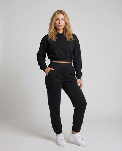 Damen Lounge-Set Gekürzter Hoodie Jogginghose