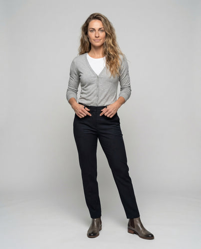 Damen Feinstrickjacke Tiefer V-Ausschnitt