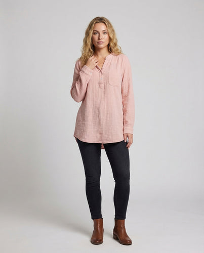 Damen Oversized Hemdbluse Kellerfalte