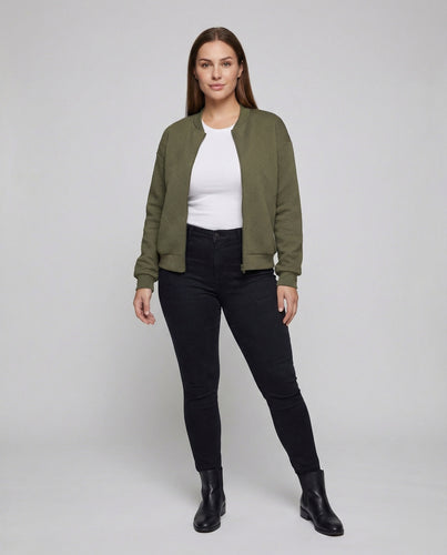 Damen Strukturierte Bomberjacke Strickmuster