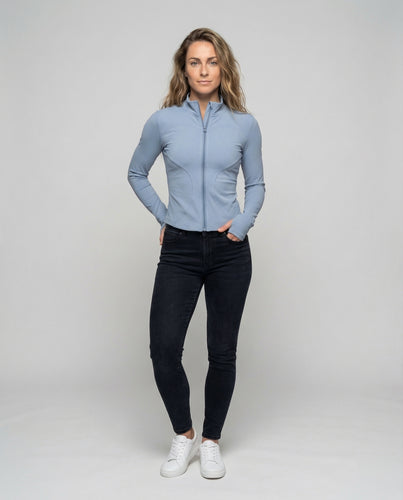 Damen Reißverschlussjacke Konturierende Nähte