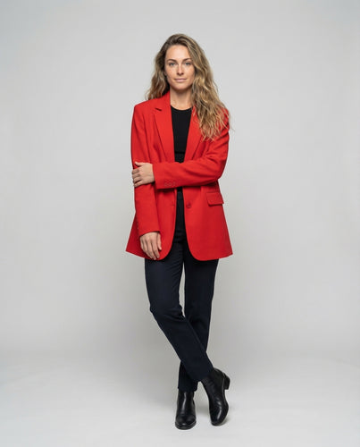 Damen Boyfriend-Blazer Ein-Knopf-Verschluss
