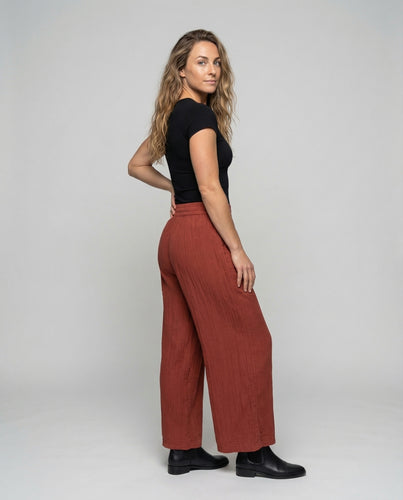 Damen Jersey-Loungehose Smockbund