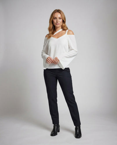 Damen Asymmetrisches Shirt Choker-Kragen