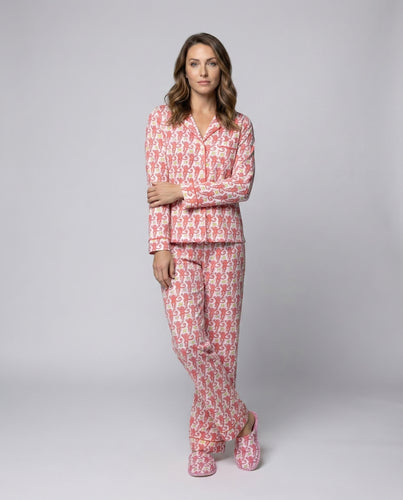 Pyjama-Set Hemdkragen Weiter Schlafhose