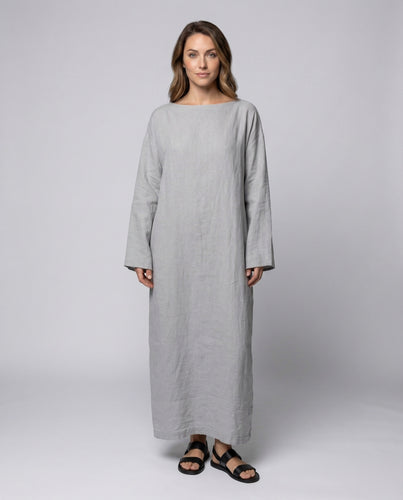 Damen Leinen-Kaftankleid Oversize-Schnitt
