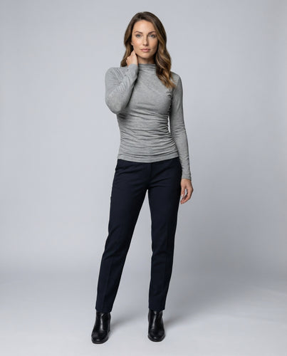 Damen Langarmshirt Asymmetrische Schulterdrapierung