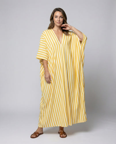Damen Maxikleid Kimono-Stil Diagonalstreifen