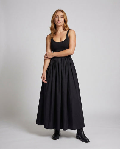 Damen Maxikleid Bustier-Oberteil Geraffter Rockteil