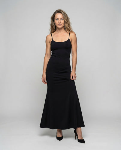 Damen Elegantes Maxikleid Trompeten-Saum Spaghettiträger