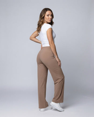 Damen Yoga-Palazzohose Breiter Formbund Fließendes Bein