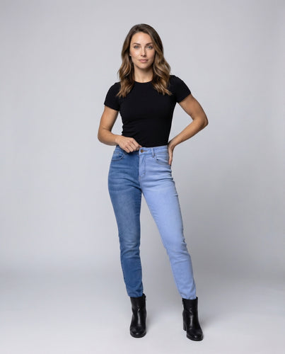Damen hochgeschnittene eng geschnittene Jeans