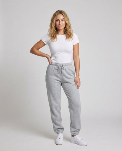Damen hochgeschnittene weite Jersey-Relaxhose