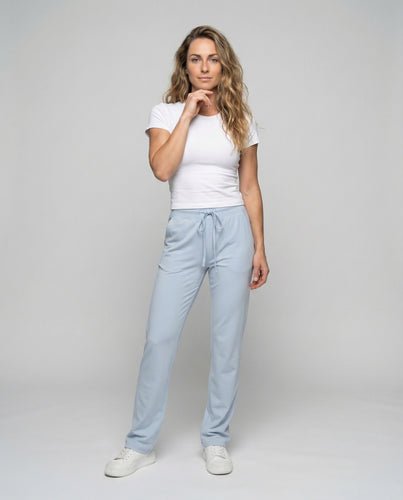 Damen lang geschnittene Jersey-Freizeithose.