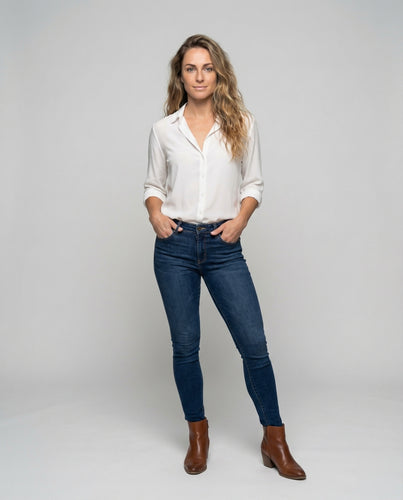 Damen lässige Hemdbluse aus Crêpe-Viscose.