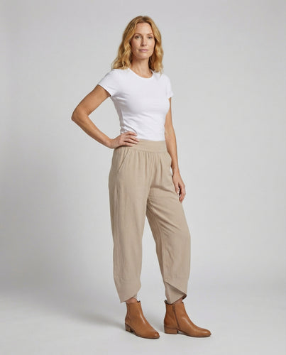 Damen weite Relaxhose mit Tulpen-Saum