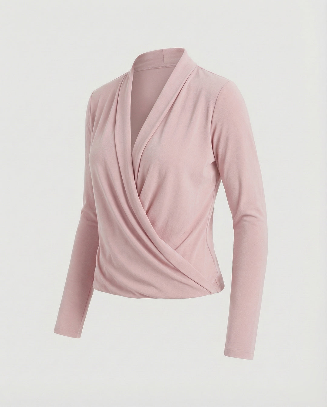 Damen Wickelbluse mit Wasserfalldrapierung
