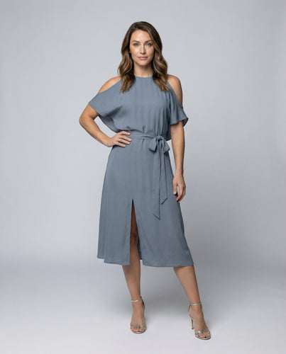 Damen zweiteiliges Midikleid mit Cape