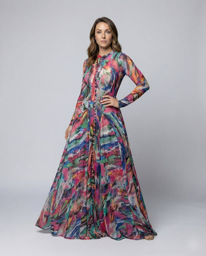 Damen klassisches bodenlanges Abendkleid