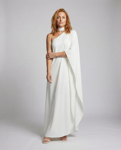 Damen drapiertes Choker-Maxikleid