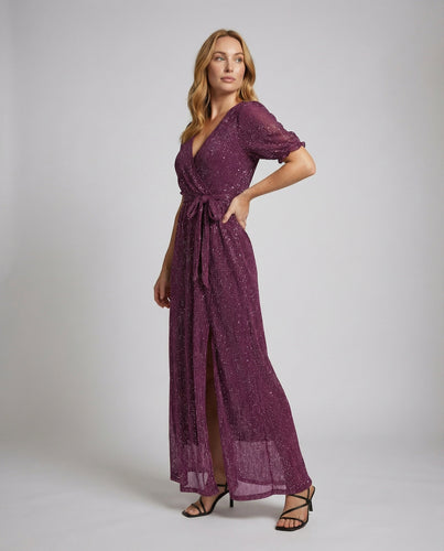 Damen elegante Abenderobe im Plissee-Look
