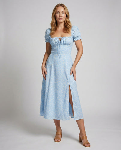 Damen figurbetontes Midikleid im Landhausstil