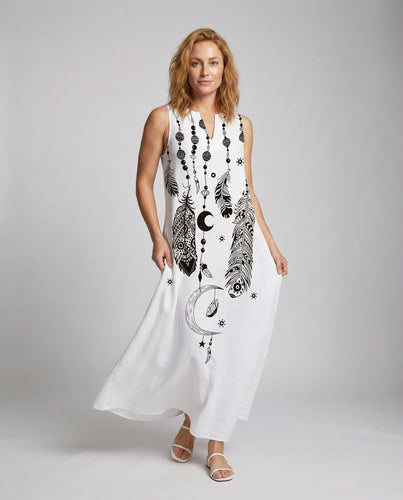 Damen luftiges Maxikleid mit Traumfänger-Print