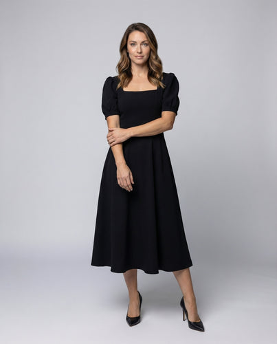 Damen Midaxi-Kleid mit Puffärmeln