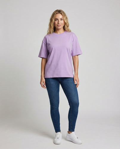 Damen Oversize-Basic-Shirt aus schwerer Baumwolle
