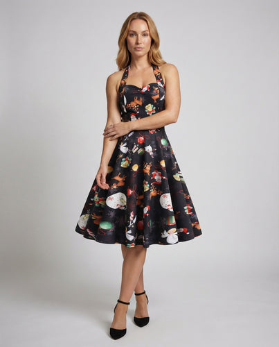 Damen Retro-Halterkleid mit Tellerrock