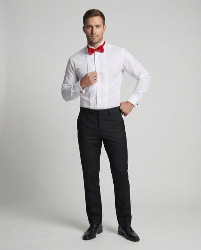 Herren elegantes Smokinghemd mit Biesenfront